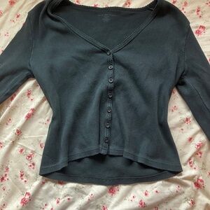 brandy melville black button up